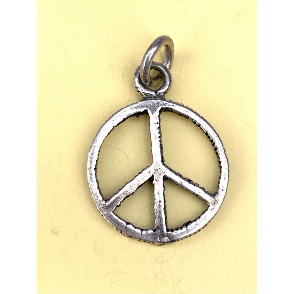 Peace Sign Sterling Silver Jewelry Charm #global #peace